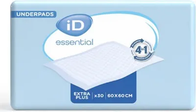 Image de ID Essential Underpads Extra Plus 60 x 60 cm - 8 paquets de 30 protections