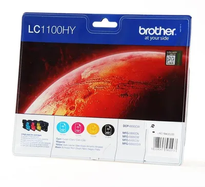 Produktbild von Brother LC1100HY Value Pack - 4er-Pack - Hohe Ergiebigkeit - Schwarz, Gelb, Cyan, Magenta - original - Tintenpatrone - für Brother DCP-6690CW, MFC-5890CN, MFC-6490CW