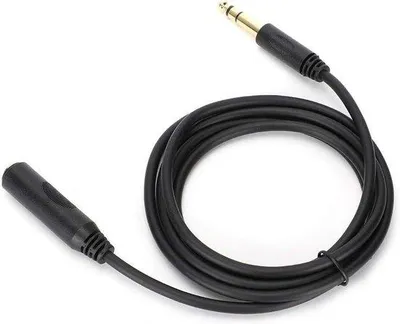 Obrázek produktu pro Špičkové prodlužovací kabely pro stereofonní audio s 6,35mm jackem, PVC pláštěm a vysokou kvalitou přenosu zvuku, ideální pro elektrické kytary, délka 1,8 m.