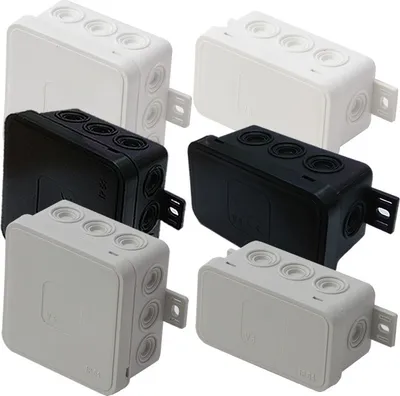 Produktbild von Feuchtraum Abzweigdose Verteilerkasten IP54 V8 80x45x41mm Schwarz