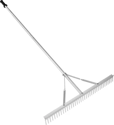 Immagine prodotto di Rastrello da giardino, testa in alluminio da 915 mm, rastrello per erbacce lacustri con manico lungo 1915 mm, per smuovere il terreno, cura del prato, diserbo di laghi, giardini e stagni