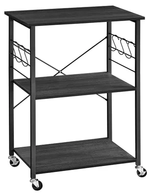 Produktbild von Küchenregal auf Rollen – Lagerregal – 80 kg – 40 x 60 x 89 cm – schwarzes Metall