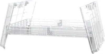 A transparent plastic greenhouse attachment is shown against a white background.