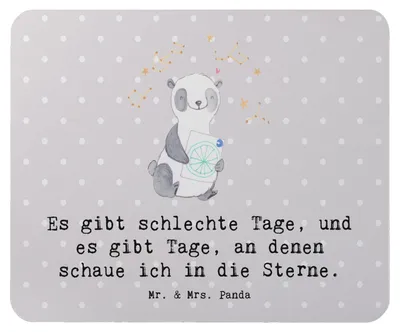 Produktbild von Mr. & Mrs. Panda Mauspad Panda Astrologie - Grau Pastell - Geschenk, Sternbilder, Horoskop, mousematte, Mousepad, Mouse Pad, laptop, pc