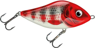 Produktbild von Salmo Slider Sinking Holo Red Head Striper 7 cm 21 g Wobbler