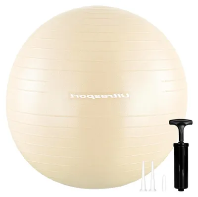 Produktbild von Pilatesball 55 cm für Yoga und Fitness I Softball bis 300 kg rutschfest und Anti-Burst I Ergonomischer Sitzball für Schwangerschaft und Büro