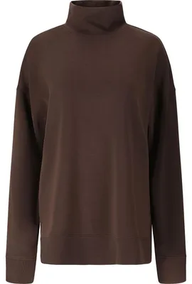 Immagine prodotto di Maglia a maniche lunghe da donna Athlecia, modello Yunes, colletto a dolcevita, color marrone, taglia 34