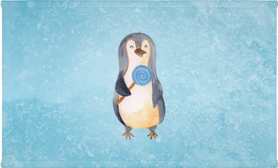 Produktbild von Mr. & Mrs. Panda 50x100 Handtuch Pinguin Lolli - Eisblau - Geschenk, Süßigkeiten, Süß, Heißhunger, gesichtshandtuch, Flauschtuch, Spruch, Baumwollhandtuch, Naschen