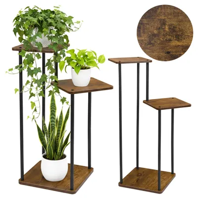Produktbild von TOMAS rustikaler Blumenständer aus Metall im Loft-Stil, KI-generiertes Bild