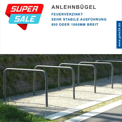 Produktbild von GEWA Anlehnbügel Fahrradständer Absperrbügel Fahrradanlehnbügel Bügel 48mm B800 mm