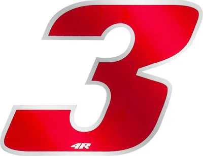 Immagine prodotto di Adesivo numero di gara per moto "3" rosso 100 x 130 mm