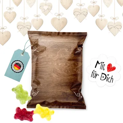 Produktbild von 25 Fruchtgummi Tütchen Mit Liebe für dich – Give-away für Gäste und Kunden
