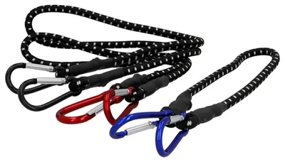 Produktbild von Unitec 75252 Gepäckspanner mit Karabiner, 3-er Set 60 / 80 / 100 cm, Schwarz