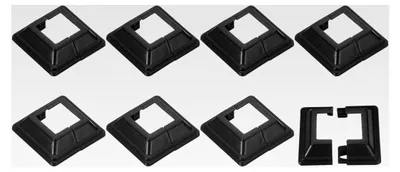 Produktbild von Pfostenverkleidung, 8 Stück 32x32mm Kunststoff-Spalt-Stil Pfostenbasisabdeckung für Zaun, Treppengeländer, Veranda, 72x72mm (Gesamtgröße)