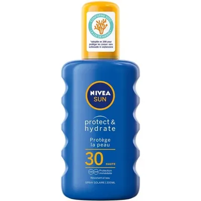 Produktbild von NIVEA Sun Protect & Hydrate SPF 30, Sonnenschutzspray, Körper, Spray, Feuchtigkeitsspendend, Schutz, Jeder Hauttyp, 200 ml