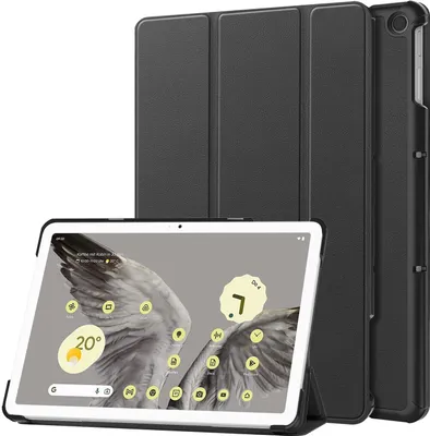 Produktbild von Conie Tablet Smart Cover für Google Pixel Tablet 11.0 Klapp Tasche Rundumschutz Silikon Hülle mit Aufstellfunktion in Schwarz