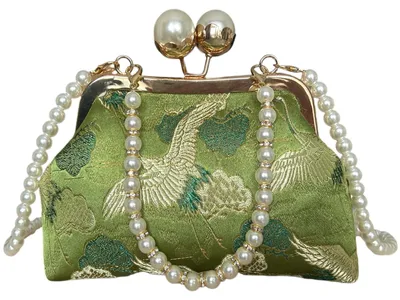 Image de Clutch ornée de perles synthétiques - Petit sac à main - Sac bandoulière - Sac à bandoulière traversable - Petit sac de soirée - Idéal pour les fêtes