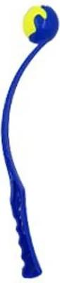 Immagine prodotto di Lanciatore di pallamano per cani con impugnatura ergonomica, lanciatore di tennis interattivo per l'addestramento al gioco all'aperto, blu