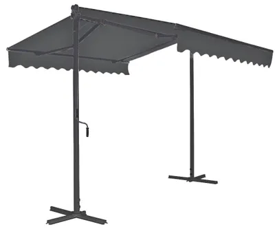 Produktbild von Standmarkise SKORI Dunkelgrau Polyester | Freistehende Markise Sonnenschutz Gartenmarkise