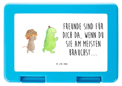 Produktbild von Mr. & Mrs. Panda Frischhaltedose Schildkröte Maus - Weiß - Geschenk, Snackbox, glücklich, Brotzeitdose, Vorratsdose, Freunde, Lunchbox, Bentobox, Bento Box