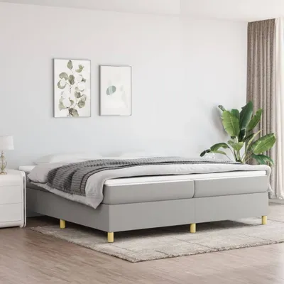 Immagine prodotto di The Living Store Box spring bed grigio chiaro 200x200 cm tessuto