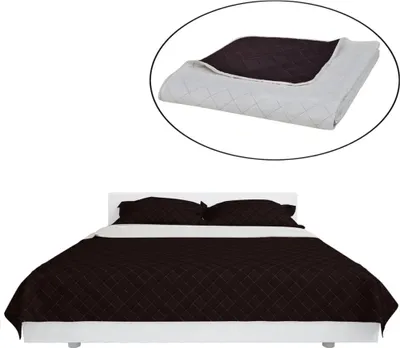 Obrázok produktu pre vidaXL Obojstranný prešívaný prehoz na posteľ béžová/hnedá 230x260 cm