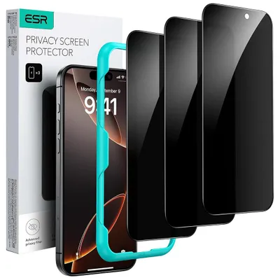 Obrázek produktu pro ESR – Ochranné sklo Privacy Tempered Glass (3 ks) pro iPhone 17 Pro Max – černé