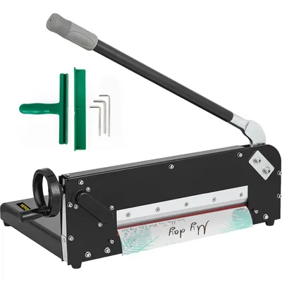 Produktbild von **12" Breiter manueller Stapelschneider – A4 Papierschneider mit Klemme und Sicherheitsverschluss**