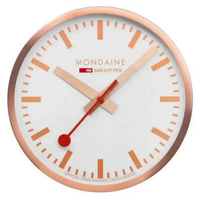 Image de Mondaine Horloge murale A995.CLOCK.17SBK Horloge de gare or rose 40 cm Aluminium