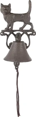 Obrázek produktu pro Clayre & Eef Staromódní zvonek 14x14x24 cm Hnědý kov
