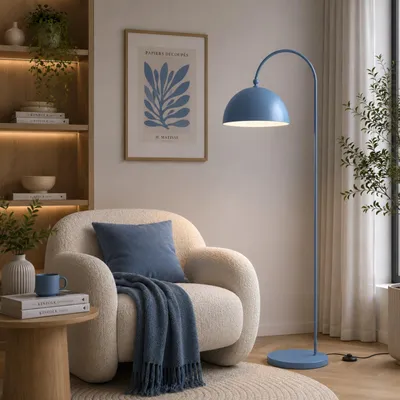 Produktbild von Opviq, Hochwertige Stehlampe, Metallkörper, Blau, Ø40 H:21 cm, E27 | 100% IP20