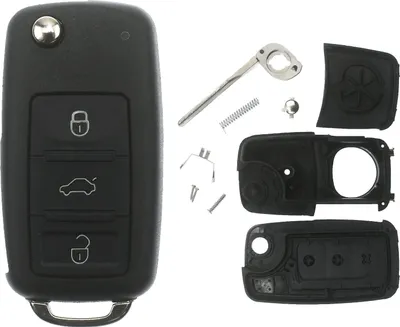 Produktbild von Auto Schlüssel Funk Fernbedienung 1x Gehäuse 3 Tasten + 1x Rohling kompatibel mit VW Tuareg 7L bis 2010
