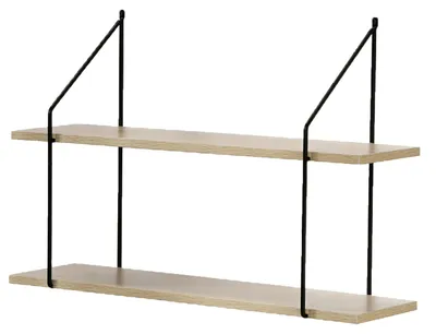 Produktbild von Wandregal mit 2 Ebenen, Holzoptik, L 60 cm