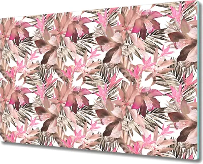 Produktbild von Glas Schneidebrett Herdabdeckplatten Schneideplatten - 80x52 cm - Palmblätter