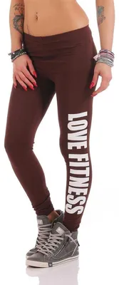 Produktbild von Damen Leggings LOVE FITNESS Baumwolle; Braun L/40
