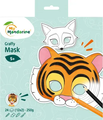 Produktbild von Avenue Mandarine 5x Graffy Pop Mask, Tiere - Blau GY023O