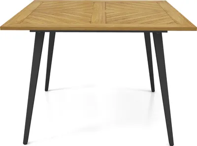 Immagine prodotto di Tavolo da giardino COSTWAY 107x107cm, tavolo quadrato in legno di acacia con foro per ombrellone per 4 persone, tavolo da balcone, tavolo da pranzo per esterni