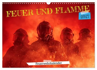 Produktbild von Feuer und Flamme - Feuerwehrkalender (Wandkalender 2027 DIN A3 quer), CALVENDO Monatskalender
