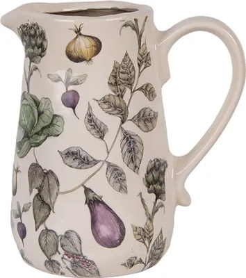 Produktbild von Clayre & Eef Dekorative Kanne 16x12x18 cm Beige Keramik Gemüse