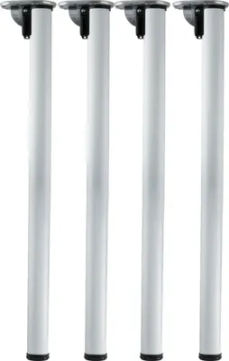 Produktbild von camar Tischbein Click klappbar, Tischbein höhenverstellbar, Länge 705-735mm, rund, Aluminium silber gerillt 4 Stück