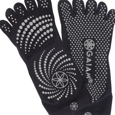 Produktbild von Gaiam Grippy Yoga Socks - Anti-Rutsch-Yogasocken - Schwarz/Grau - S/M