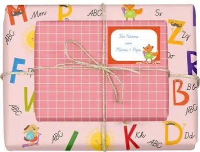 Produktbild von Geschenkpapier-Set für Kinder, Einschulung (für Mädchen)