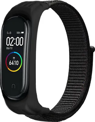 Produktbild von Strap-it Xiaomi Mi Band 5 Armband Nylon (Schwarz)