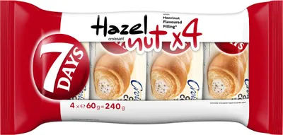 Zdjęcie produktu dla 7Days croissanty z kremem orzechowym 4x60g opakowanie 240g