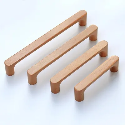 Produktbild von massive Buchenholz-Möbelgriffe, modernes Design, 192 mm Lochabstand
