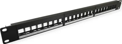 Produktbild von VALUE 19-Zoll-Keystone-Modulträger, 24 Ports, 1HE, ungeschirmt, schwarz