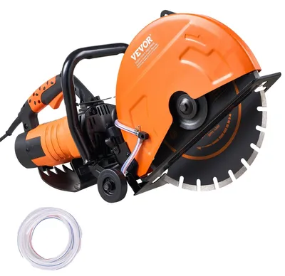 Productafbeelding van VEVOR Elektrische betonzaag, 356 mm, krachtige zaag van 2800 W, snijdiepte 127 mm, zaag voor zowel nat- als droog gebruik met waterkoeling, inclusief waterpomp, zaagblad, geschikt voor steen en baksteen