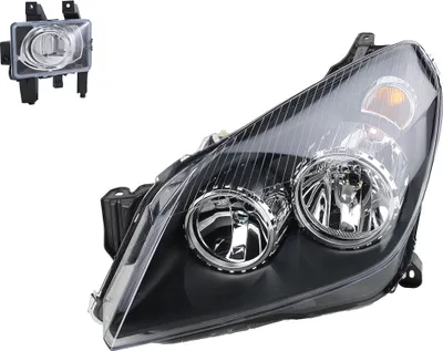 Obrázok produktu pre Predné svetlomety vhodné pre Opel Astra H (od 03/2004) – H7 H1, strana vodiča + hmlovky. Katalógové čísla: 1216561, 1216661, 93178635, 93190386, 6710053, 6710039, 13252449, 132