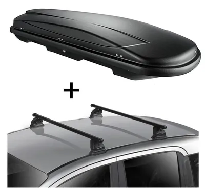 Produktbild von Dachbox VDPJUXT600 600 Liter abschließbar  + Dachträger VDP EVO Stahl kompatibel mit für Mazda 5 (CR-CW) 5 Türer 2005-2015