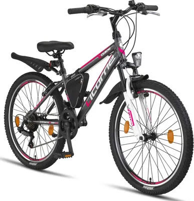 Produktbild von Licorne Bike Guide Premium Mountainbike Shimano,Zoll:24;Farbe:Anthrazit/Rosa